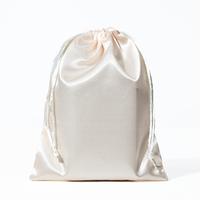 Pochette en satin de soie de haute qualité avec cordon de serrage, logo personnalisé imprimé, sac cadeau pour bijoux, emballage pour cosmétiques, mariage