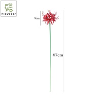 Lys araignée rouge artificiel de haute qualité 67 cm, grappe d'amarillis orange, fleur de banane pour mariage, Saint-Valentin, décoration de la maison