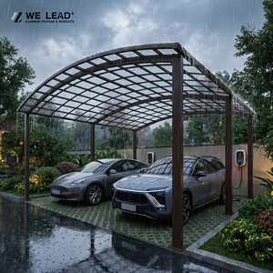 Abri double pour 2 voitures en alliage d'aluminium thermolaqué de haute qualité, résistant à la rouille, pour rangement extérieur de véhicules et ombrage de parking - Product Image 6