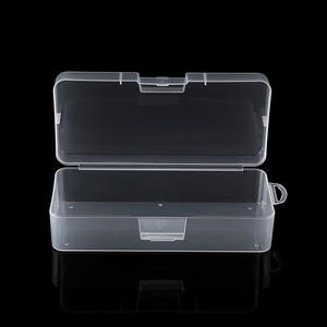 Caja de almacenamiento rectangular transparente, organizador de escritorio de PP de 16,5x7,5x4,6 cm para piezas de joyería y hardware con tapa - Product Image 4