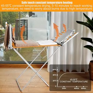 Séchoir à linge électrique pliable en aluminium à température constante pour séchage et éclairage des vêtements - Product Image 2
