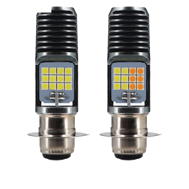 Maidsail New Double Sided 3030 P15D LED Motorcycle Headlight Bulb H6 Single Tab Socket High Brightness Motorbike Mod Lamp