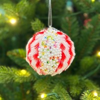 Boules décoratives en mousse à paillettes 80mm/3pcs 100mm/2pcs, ornements colorés pour sapin de Noël, fabrication chinoise Zhejiang, marque OEM
