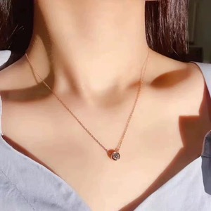 SGARIT custom 18k rose gold lab grown diamond <b>Necklace</b> round cut VVS <b>D</b> 3EX 1ct IGI certificate for party engagement <b>Necklace</b> - Product Image 5