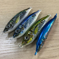 Leurre Jig de Pêche 3D Dur à Impression Réaliste Pesca 82mm 60g, Leurre Jig en Métal pour la Pêche au Gros en Eau Salée, Leurre Lent