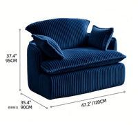 Fauteuil en mousse 32D entièrement compressé sous vide, ensemble de canapés modulaires gain de place pour salon avec housse en tissu