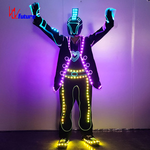 Vente chaude Glowing Dance Stage Performance Dj Costumes Fibre Optique Lumineux Vêtements Led Light up Hommes Costumes - Product Image 6