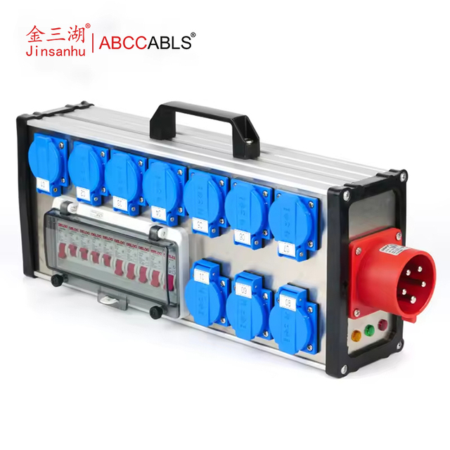 PB-10CH 10-Channel Stage Power Distribution Box with 32A 5-Pin Input & 16A Schuko Outlets