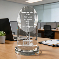 Trofeo de Cristal Neelpure 178563 con Grabado Láser y Diseño Personalizable para Premios del Sector Energético