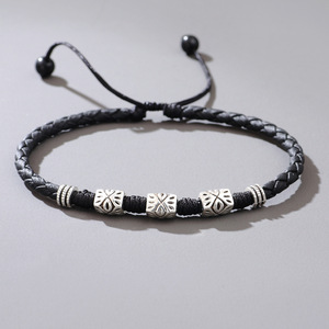 Tibetan <b>Silver</b> Flower <b>Beads</b> Metal Loose <b>Beads</b> For Bracelet Making Unisex Jewelry Accessories Adjustable Size A031 - Product Image 2