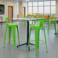 Tabouret de bar Tolix en métal de haute qualité, durable, pour usage commercial et industriel, avec dossier haut, pour hôtel, restaurant, café