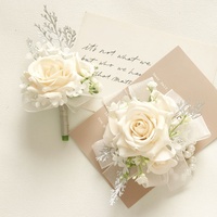 Rangkaian Bunga Kain Buatan untuk Pernikahan, Perayaan Bisnis & Upacara Pembukaan, Boutonnieres, Corsage
