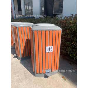 Contenedor de Basura Rectangular de Acero y Madera para Exteriores ZMG 018 para Calles, Parques y Áreas Residenciales - Product Image 2