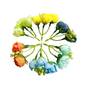 Bouquet de bourgeons de rose simulés 8 cm, décorations de mariage pour épingles à cheveux, coiffes, arrangement de mur floral et couronnes - Product Image 5
