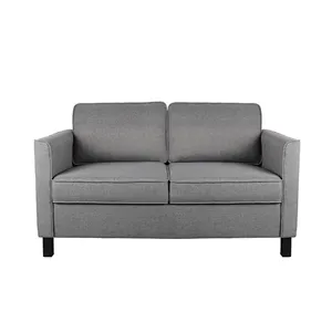Sofá de sillón de 2 plazas personalizado de alta calidad, marco de madera, esponja de alta densidad, diseño moderno, sofá de dos plazas de tela con mechones