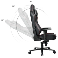 Chaise de jeu ergonomique en cuir de qualité supérieure, support lombaire réglable en 3D, chaise de course inclinable à 160 degrés, dossier haut en acier inoxydable