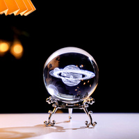 Modèle de système solaire miniature 3D, planètes, globe en verre de 6 cm, ornement, boule de cristal de différentes formes, gravure laser 3D, thème pierre, cadeau