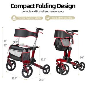 Andador con Ruedas Bariátrico, Capacidad de 180 kg, Carrito de Compras, Andador Plegable con Asiento Extra Ancho, Resistente, Patentado - Product Image 4