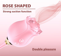 Vibromasseur en silicone en forme de rose, rechargeable par USB, 100 % étanche, lubrifié, extension de langue pénétrante pour femme, stimulation du clitoris