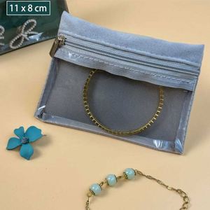 Pochette de présentation réutilisable en velours anti-rayures pour bijoux avec fenêtre transparente – Idéale pour colliers, bracelets, boucles d'oreilles et bagues - Product Image 5