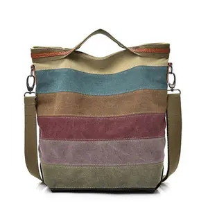 Womens Multi-Color Casual Messenger Bag Top Handle Tote Crossbody Shoulder Bags Canvas Hobo Handbags
