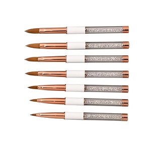 Pincel de Uñas Acrílico Kolinsky 3D con Pelo de Marta y Mango Metálico Dorado para Manicura, Construcción de Uñas en Polvo, Salón, Pintura y Dibujo, Herramienta de Arte de Uñas - Product Image 5