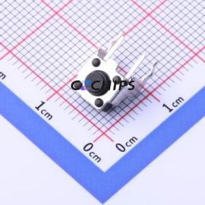 TC-00100GD-050C Tactile Switch Through hole Component THT Switch Single Pole Single Throw Round Button Right Angle Insert 6.2mm - Product Image 1