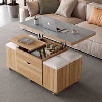 Table basse multifonctionnelle convertible, table à thé pliante, table à manger relevable 2 en 1, gain de place, table de salon