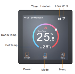 Thermostat intelligent pour chauffage au sol, compatible Tuya WIFI Zigbee Modbus, pour la Russie, la Pologne, la Slovénie, l'Allemagne, installation rapide - Product Image 2