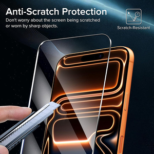Vetro Temperato Piatto Trasparente Anti-Graffio Infrangibile per iPhone 16 17 Pro Max - Disponibilità Massiva - Product Image 2
