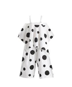 Nueva Idea de Producto: Conjunto de Ropa de Verano para Niñas, Kurti con Diseño de Puntos Blancos, Elegante y Bonito - Product Image 1