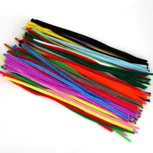 Wholesale Fluffy Sticks 50Cm Craft Pine Bump Curly Chenille Stem Pastel Candy Equipment Pipe Cleaners Machine Pijp For Diy