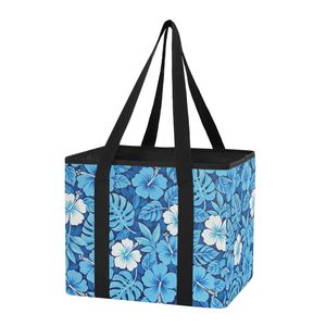 Custom Hawaiian Hibiscus Flower Design Large Capacity Wholesale Foldable <b>Car</b> Trunk <b>Organizer</b> Storage Bag - Product Image 1