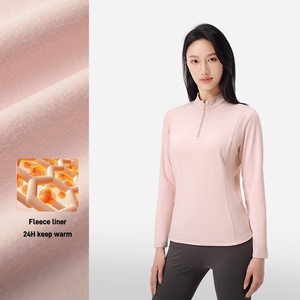 Maglietta da <span class=keywords><strong>donna</strong></span> Casual da esterno a manica lunga foderata in pile 2024 <span class=keywords><strong>camicie</strong></span> antibatteriche ad alta elasticità per l'escursionismo sportivo - Product Image 3