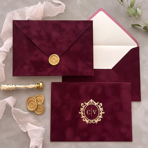 Sobres de colores personalizados hechos a mano, invitaciones con forro de terciopelo para tarjetas de boda, embalaje de invitaciones de celebración de fiestas - Product Image 5