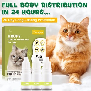 Vente en gros : Accessoires de sécurité pour animaux de compagnie, anti-puces et tiques, à base d'huiles essentielles végétales, 3 doses, pour la prévention et le contrôle, pour chiens et chats - Product Image 6