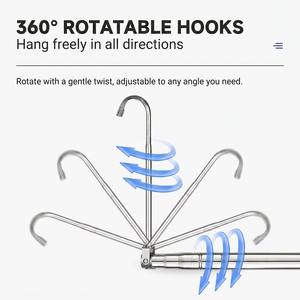 Balcony <strong>Wardrobe</strong> Modern Stainless Steel Clothing Organizer Portable Detachable Rotating Foldable Pants Towels Clothes Quilt - Product Image 5