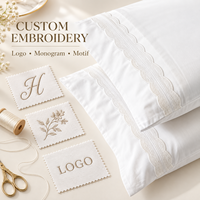 Ensemble de literie en satin 100% coton de luxe pour hôtel 5 étoiles, avec bordure en dentelle, housse de couette, drap et taies d'oreiller, pour la vente en gros aux hôtels