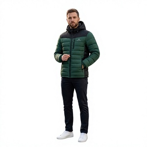 Veste matelassée à capuche pour homme, verte et noire, d'hiver, chaude, décontractée, pour l'extérieur, mode, vente en gros ONE APEX - Product Image 1
