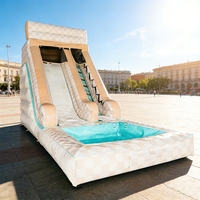 Piscine gonflable pour enfants avec toboggan, château gonflable aquatique pour fêtes en extérieur et location