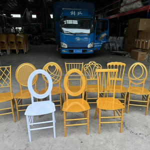 <span class=keywords><strong>Prix</strong></span> d'usine Mobilier d'hôtel de mariage Chaises en or en plastique de vente en gros Chaises d'hôtel de mariage en or - Product Image 4