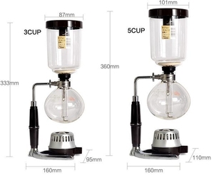 Baru Datang 2 Cangkir 3 Cangkir 5 Cangkir Alternatif Kaca Stainless Steel Drip Vakum Syphon Mesin Pembuat Kopi - Product Image 5