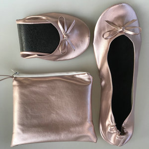 Donne eleganti di qualità pieghevole scarpe basse di colore pieghevole piano della <span class=keywords><strong>ballerina</strong></span> per gli ospiti di nozze - Product Image 2