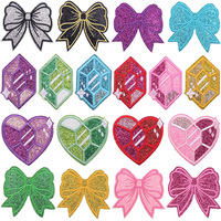 Parches Termoadhesivos Bordados con Lazo, Corazón y Diamantes Brillantes para Gorras, Bolsos y Ropa - ¡Oferta Especial!