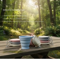 Nouvelle tasse pliable en silicone 180 ml, bouteille d'eau portable écologique pour voyage en extérieur, avec couvercle, conception télescopique, tasse de rinçage à accrocher