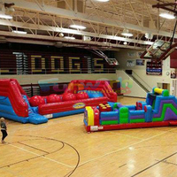 Parcours gonflable extérieur pour enfants, avec obstacles géants, jeux de saut sportifs, en PVC, portable, Funworld CE