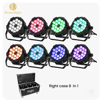 Projecteur LED extérieur étanche 18x12W RGBW 4-en-1 IP65 avec DMX512 pour fêtes, clubs et scènes