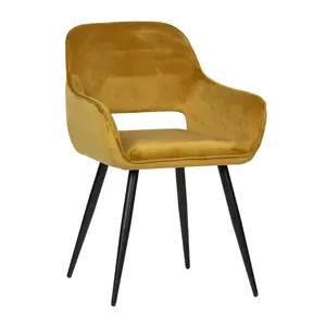 Yüksek kaliteli lüks rahat döşemeli koltuk tasarımı kumaş oymak yemek masası sandalyeler
