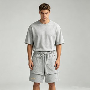 350g Hot Selling Men's <b>sets</b> Embossing Crew Neck T-Shirt jogger pangts,summer 100% Cotton jersey t shirt Two Piece <b>Set</b> for Men - Product Image 4