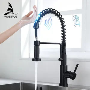 Gourmet Kitchen Faucet Black Kitchen Taps Touch Sensor Smart Water Mixer Faucet Pull-down Hot and Cold Water Kitchen Sink Faucet